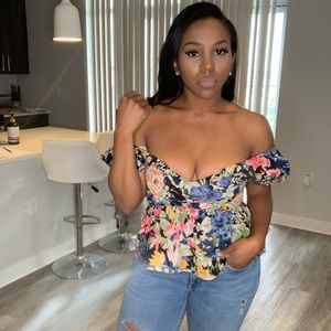 Floral off the shoulder top